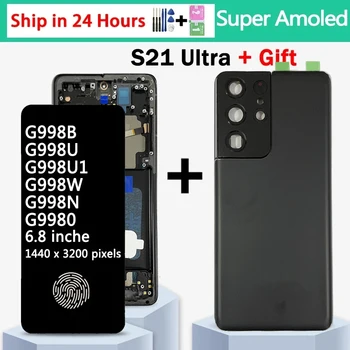 6.8" Super AMOLED For Samsung  S21 Ultra 5G G998 G998U Display Touch Screen Digitizer For Samsung S21Ultra G998B LCD