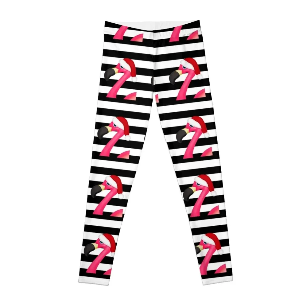 

Pink Flamingo Santa Striped Leggings Women's pants sportswear woman gym 2024 Womens Leggings