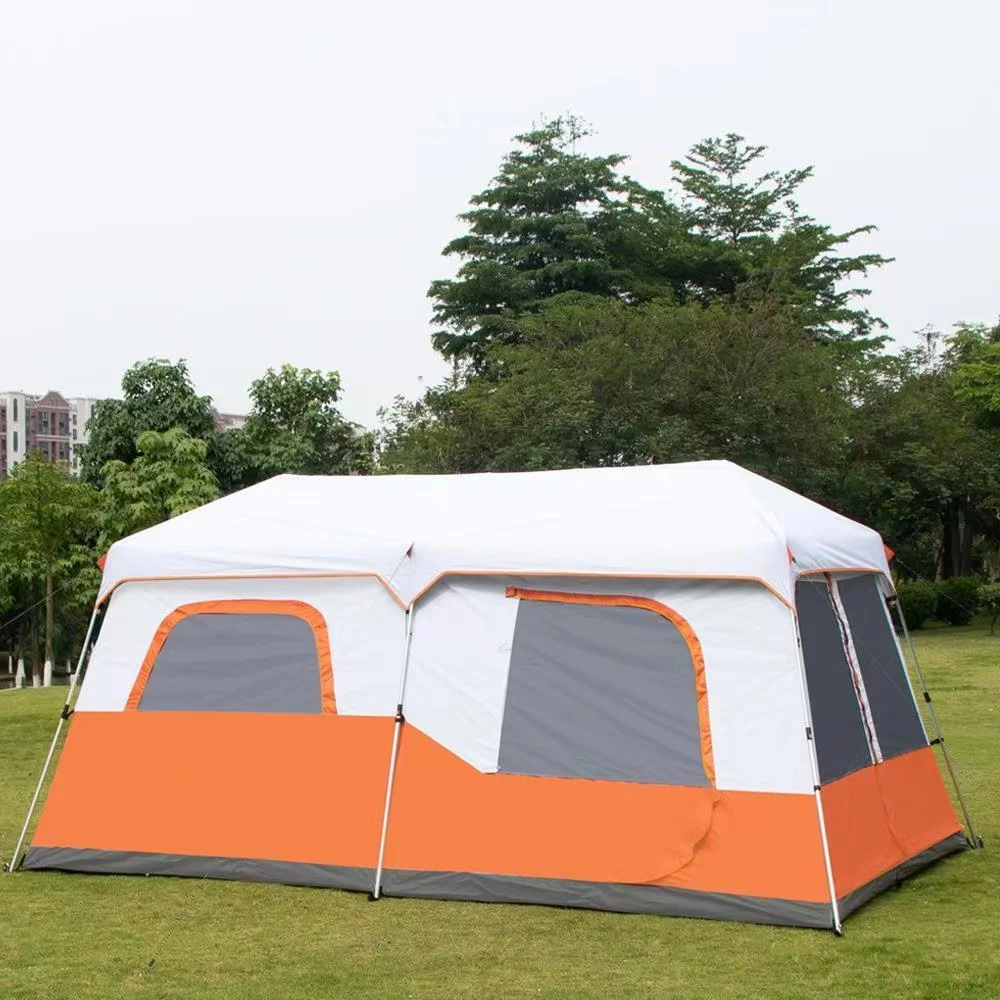 

Automatic Aluminum Pole Two Rooms One Hall Tent Multi-Person Double Layer Camping Outdoor 4-8 People Shade and Sun Prot