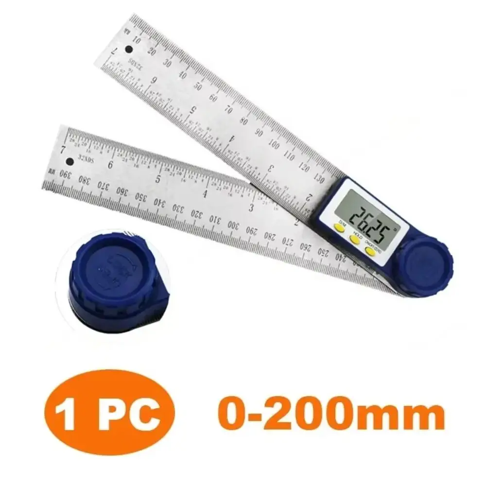 0-200mm 각도 눈금자 전자 디지털 디스플레이 각도 측정기 휴대용 스테인레스 스틸 저울 측정 도구 목공