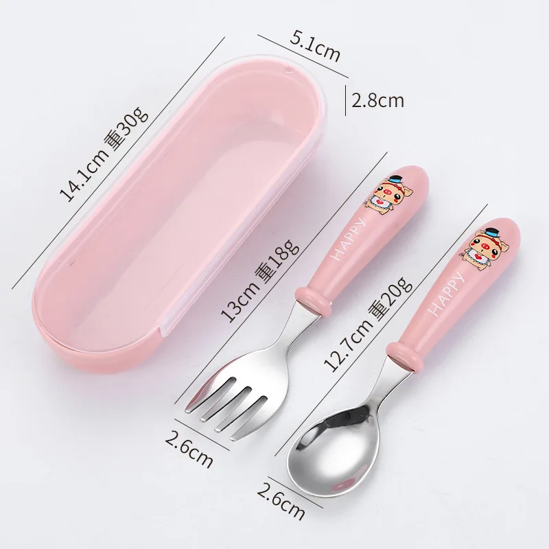 Ustensiles De Repas,Vaisselle En Acier Inoxydable,girafe,cuillère D'alimentation Pour Bébé