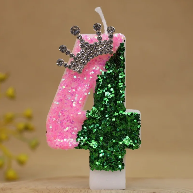 Vibrant Digital Birthday Candle Crown Cake Decoration
