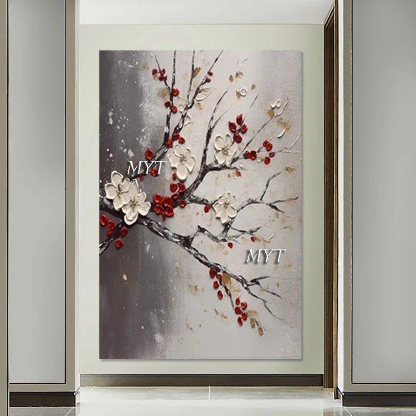 

Abstract Flowers Pictures Thick Acrylic Texture Design 3D Beautiful Scenery Wall Painting Art Canvas Roll Frameless Artwork