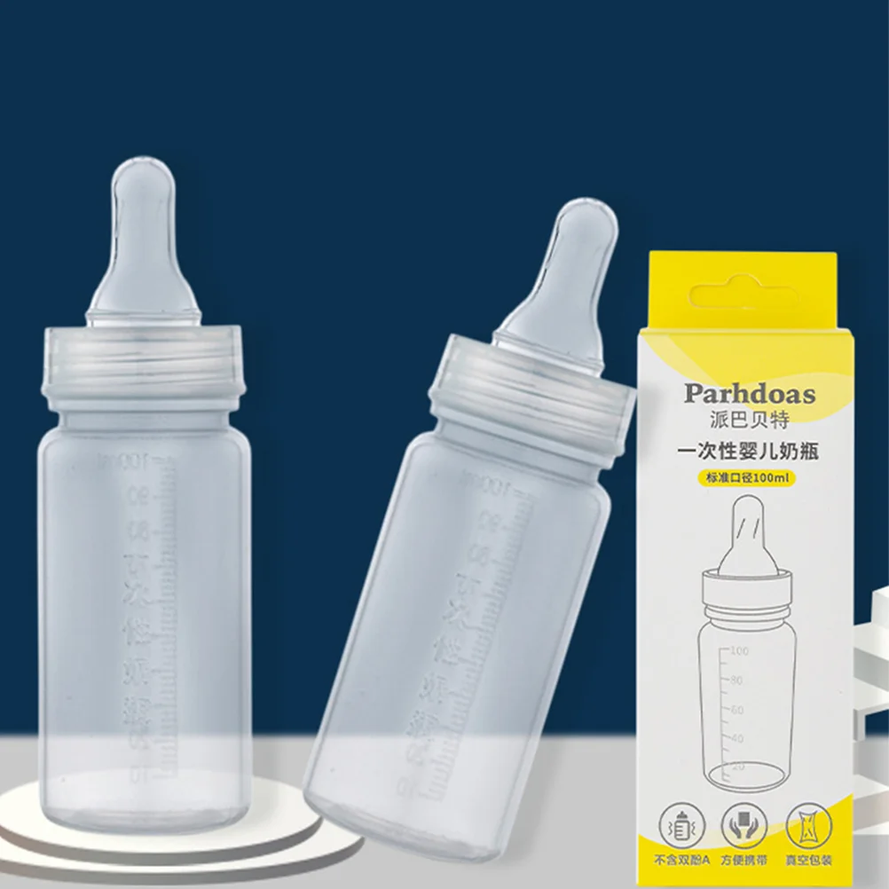 Disposable Baby Milk Bottle Newborn Feeder Portable Infant Nursing Bottle Once Off Bottles Feeding Containers 3pcs