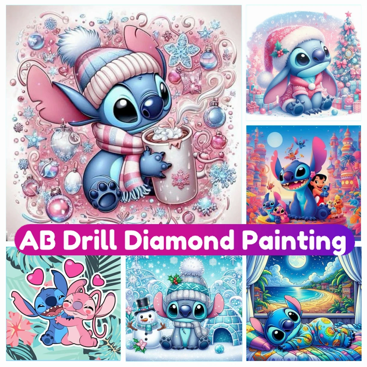 

Lilo & Stitch Disney Cartoon 5D AB Drill Diamond Painting Kid Gift Cross Stitch Kit Mosaic Embroidery Rhinestones Home Decor