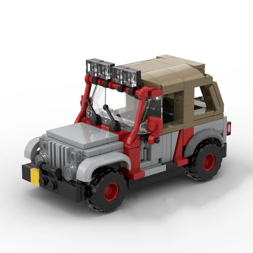 

MOC-48461 Jurassic Park Staff Jeep with Soft Top Building Block Model Spliced Toy Puzzle Kids Gift