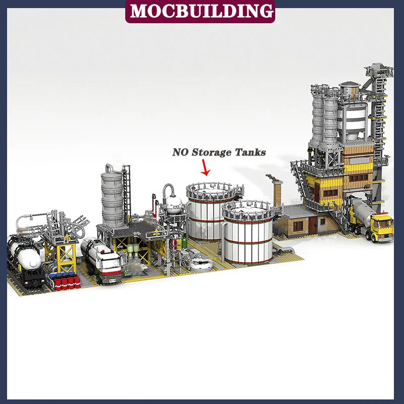 Costruzione urbana treno modello industriale assemblaggio di blocchi di costruzione impianto chimico camion veicolo di trasporto MOC Collection Toys