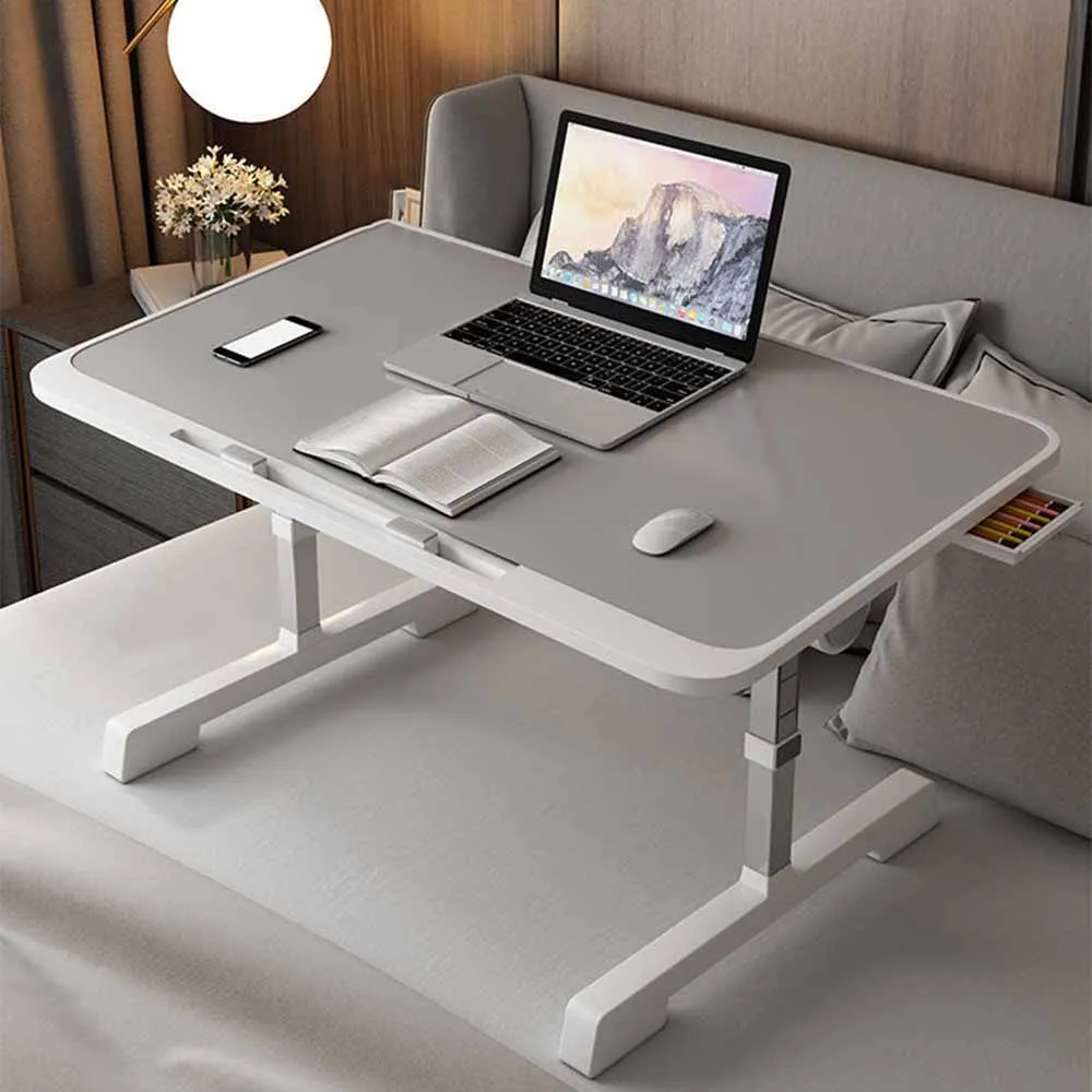 Laptop Bed Tray Table Adjustable Portable Standing Desk with Storage Drawer Foldable Lap Tablet Table for Sofa