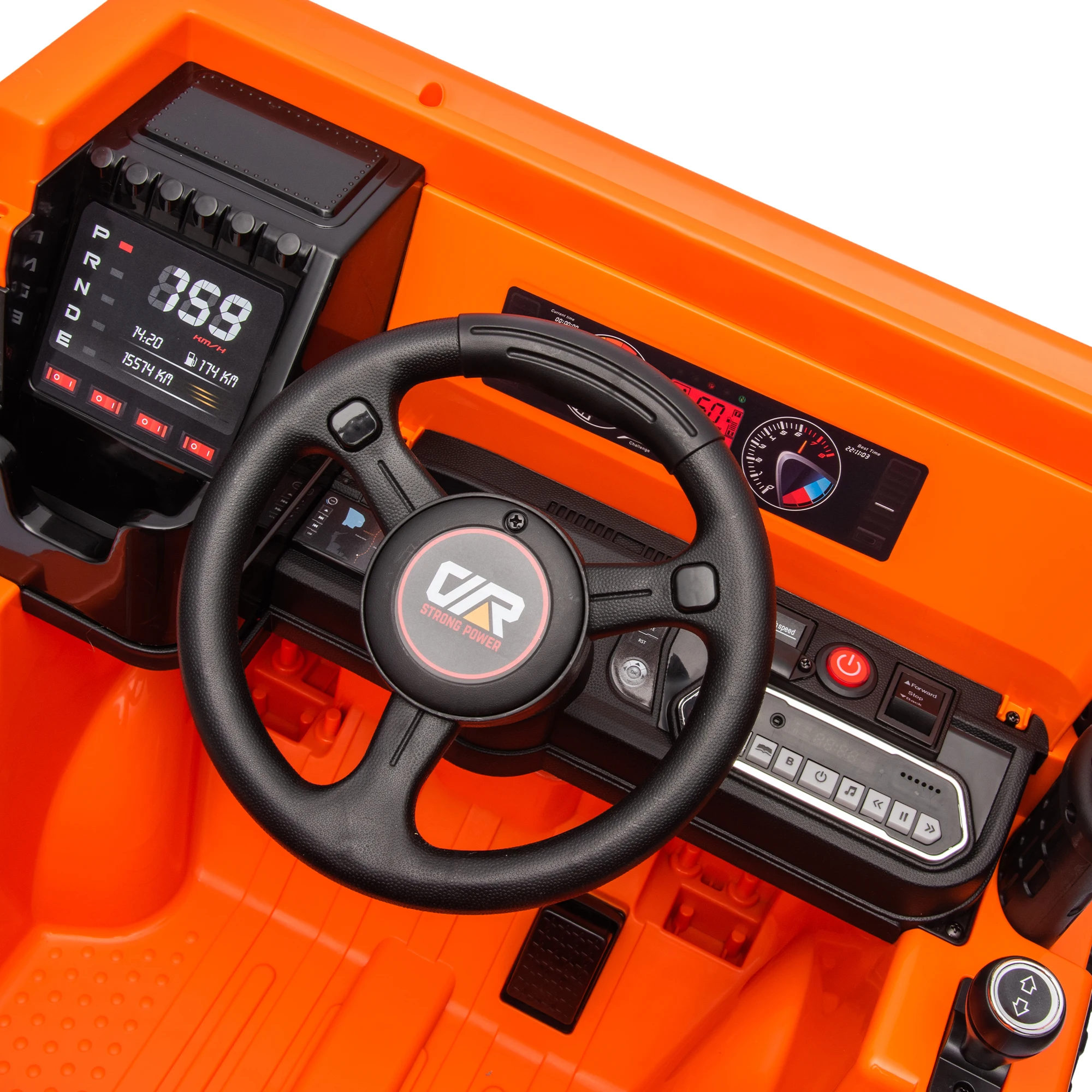 12v Ride On Dump Truck Parents Control Electric Dump Bed Extra Shovel Phone Stand Three-Point Seat Belt