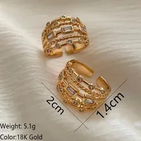 2025 New Stainless Steel 18 K Gold Plated Sun Rings for Women Natural Stone Inlaid in Hollow Metal Texture Ring Trendy Jewelry 5
