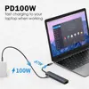 MZX 6 in 1 Docking Station 1000Mbps RJ45 Ethernet USB 3.0 Hub Type C 4K HDMI-Compatible 3 0 Concentrator Adapter Splitter Dock 4