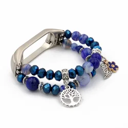 Purple Agate Beaded Wristband for Women - Dressy Jewelry Watch Strap Replacement (Blue)