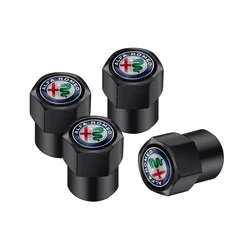4Pcs Aluminum Alloy Car Wheel Tire Valve Caps Dust Accessories (4Pcs - Black - B)