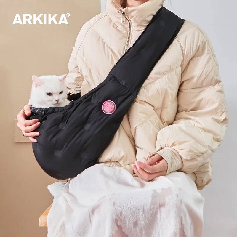 ARKIKA Pet Cat Crossbody Backpack Out And About Portable High Value Load Puppy Dog Bag Anti-Stress Cuddle Cat Magic Weapon