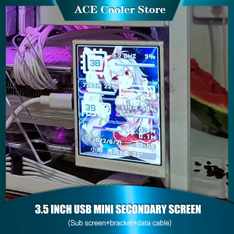 DIY 컴퓨터 무선 사용자 정의 키보드, USB 볼륨 단추, 노브 2 개, 블루투스 RGB 12 키 매크로 키패드, 프로그래밍 DIY 기계식 핫스왑 매크로패드 10 3 인치 IPS c타입 보조 화면 컴퓨터 CPU GPU RAM HDD 디스플레이, 320 × 480 USB C 모니터 LCD USB 디스플레이 자유롭게 AIDA64
