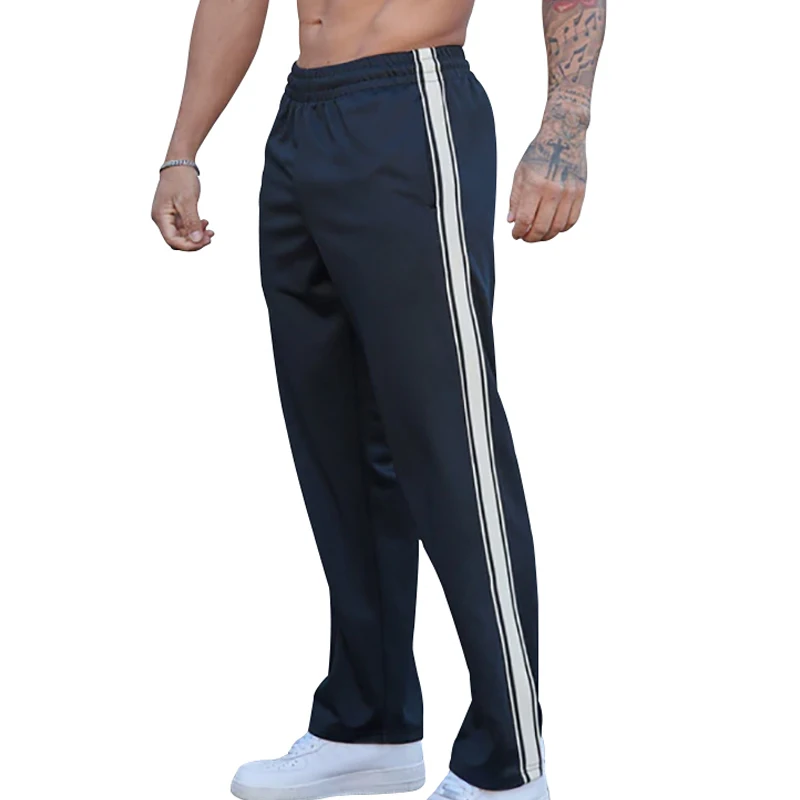 2024 Spring And Autumn New Men's Sports Pants American Style Striped Loose Straight Leg Casual Running Training Wear Men's Pants