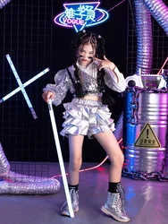 ZZL K-PoP Clothes Kids catwalk costumes, girl models, runway shows, costumes, fashion, kids, jazz dance, cool clothes girl