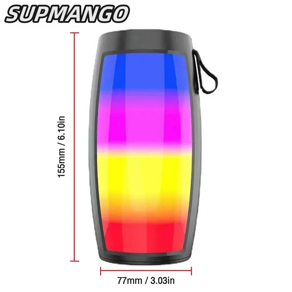 Bluetooth Speaker S12 Wireless Powerful Portable Sound Box Subwoofer Car Audio Bass MP3 Player Sound System LED Lights