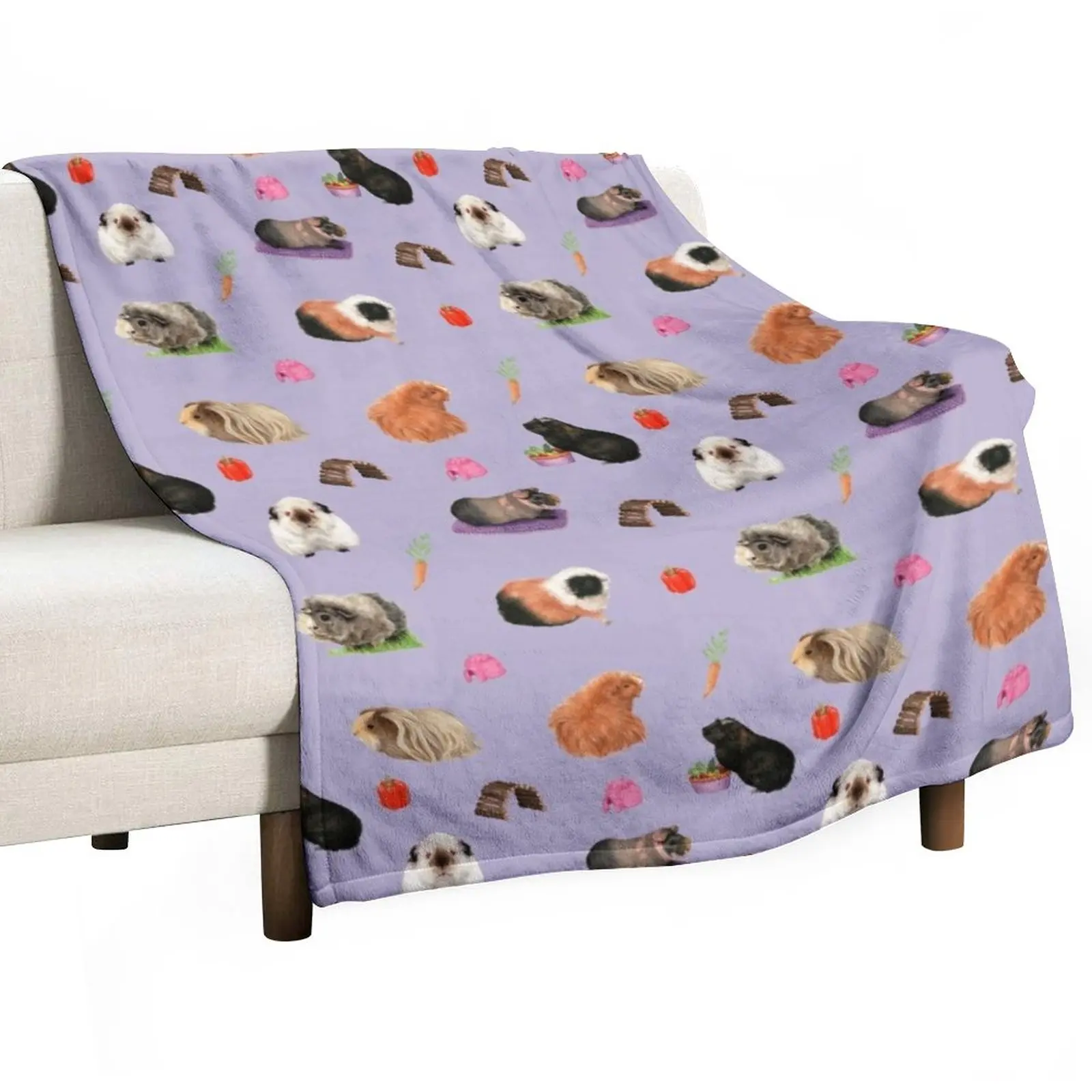 

Guinea Pigs Throw Blanket Picnic Blanket Thin Blanket Decorative Sofa Blankets