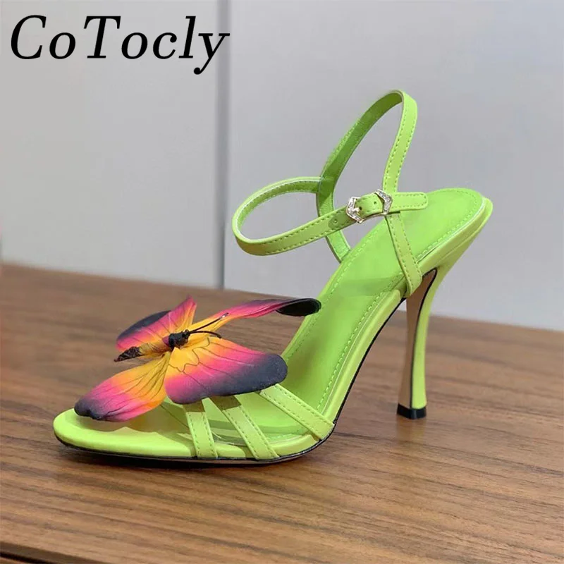 

Novelty Big Butterfly-knot Sandals Woman High Heels Ankle Buckle Strap Dress Party Shoes Sexy Thin Heels Summer Sandals Women