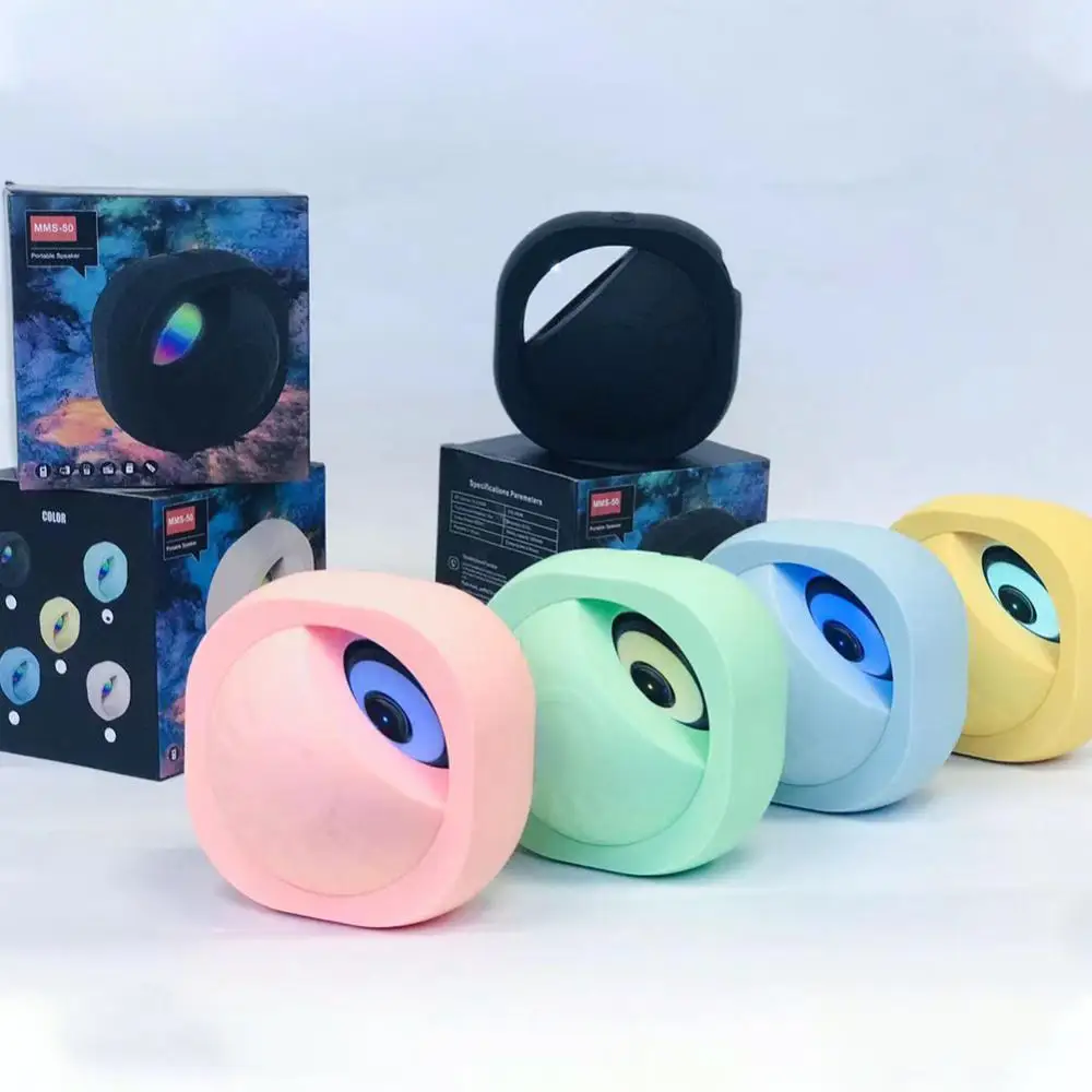 휴대용 7 색 램프 무선 스피커, 야외 확성기, 안드로이드 IOS용, 미니 사이즈, 1200mah
