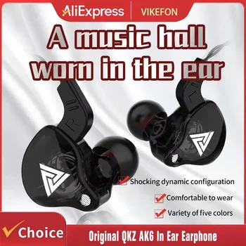 Vikefon qkz ak6 fone de ouvido intra-auricular 6 unidade de driver dinâmico fone de ouvido com microfone estéreo esportes alta fidelidade subwoofer monitor fones de ouvido 1
