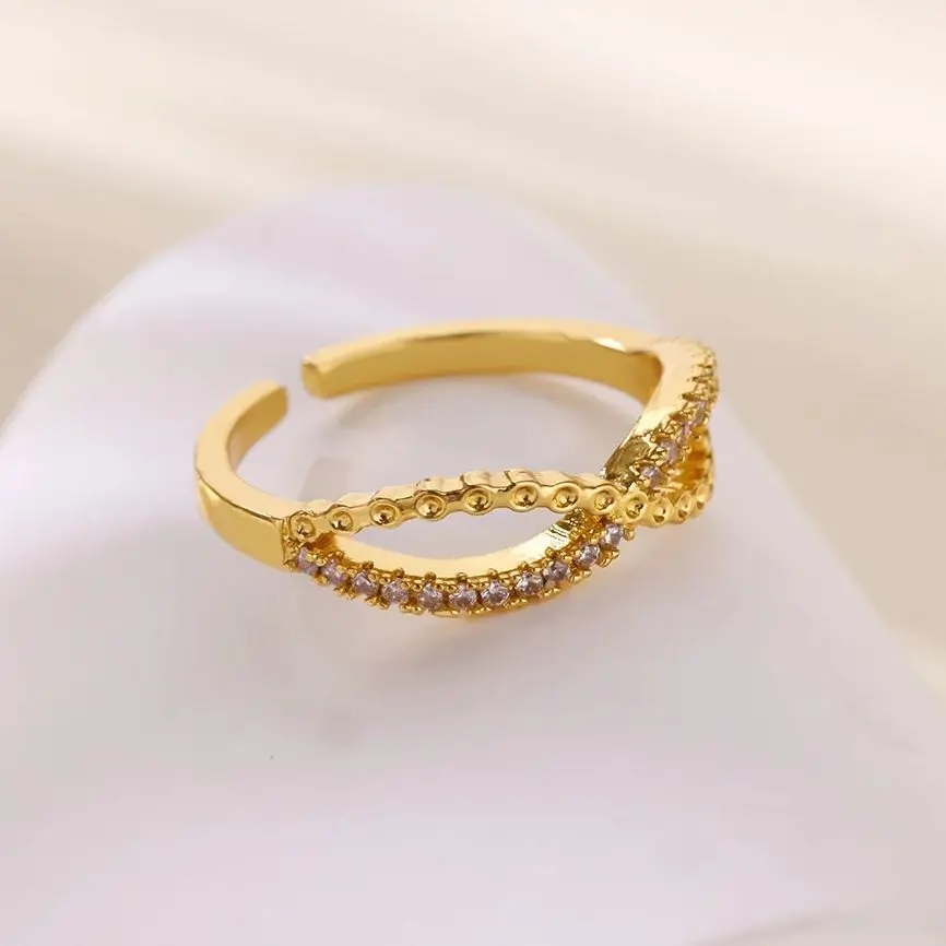 Zircon Infinite Symbols Ring for Women Stainless Steel Jewelry