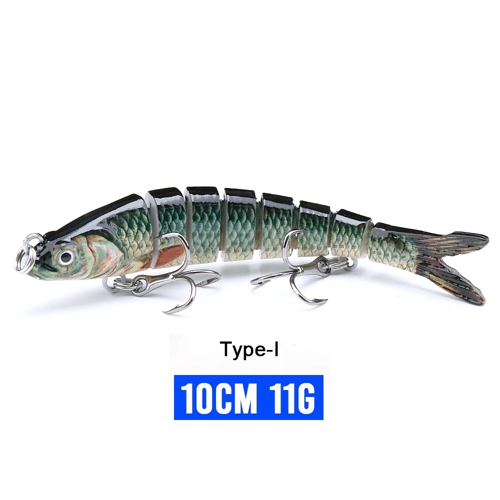 VTAVTA 10/14cm afundando wobblers iscas de pesca articuladas crankbait swimbait 8 segmento duro isca artificial para pesca enfrentar isca