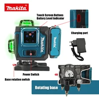 Niveau laser numérique Makita 360 degrés X4 16 lignes, auto-nivelant, outil de mesure de précision pour extérieur, lignes verticales croisées 3