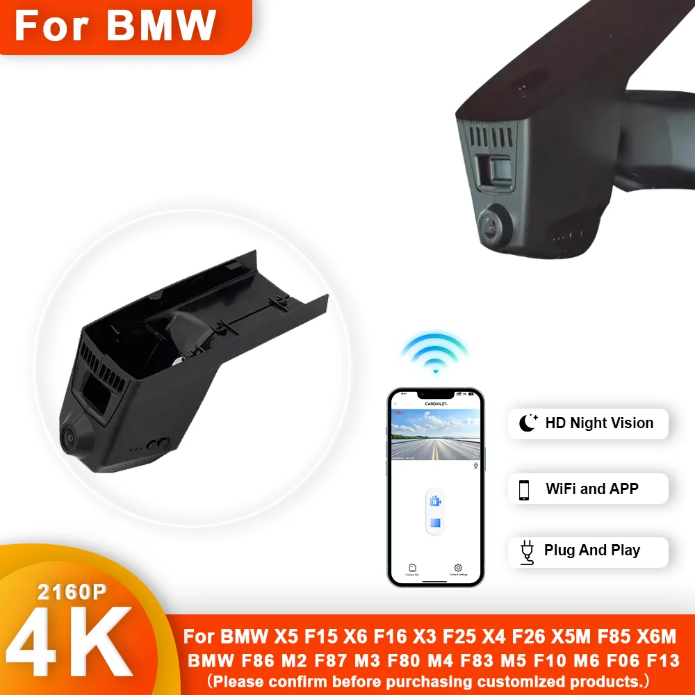4K HD DashCam For BMW X5 F15 X6 F16 X3 F25 X4 F26 X5M F85 X6M F86 m2 f87 m3 f80 m4 f83 m5 f10 m6 f06 f13 WIFI Car Dvr