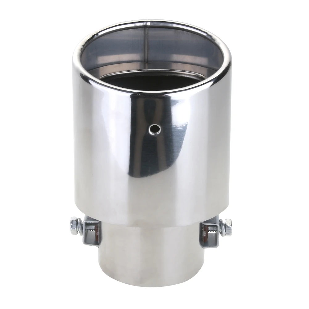 Universal Exhaust Muffler Stainless Steel Exhaust Pipe Tail Chrome Round Exhaust Tail Muffler Noise Reduction Car Accessories