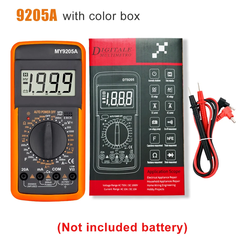 Digital Multimeter DC AC Multimeter Capacitance Tester Manual Range Voltage Meter True RMS Transistor Tester Electrician Tool digital multimeter,transistor tester,multimeter tester