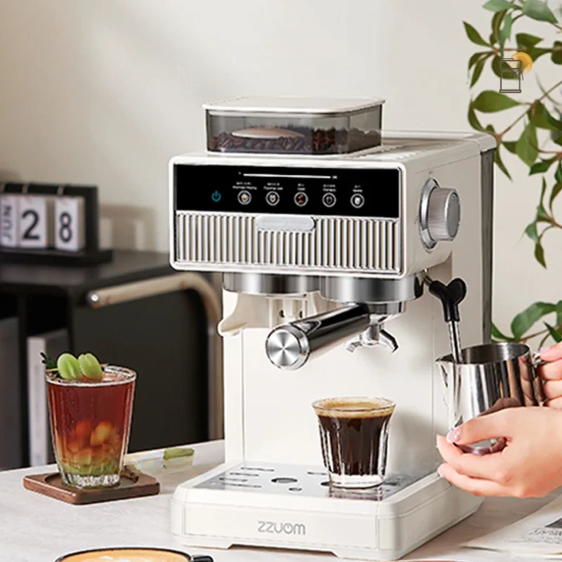Hot and Cold Double Extraction Espresso Machine Semi-automatic Small Household Milk Coffee Machine Grinding Coffee Machine 3
