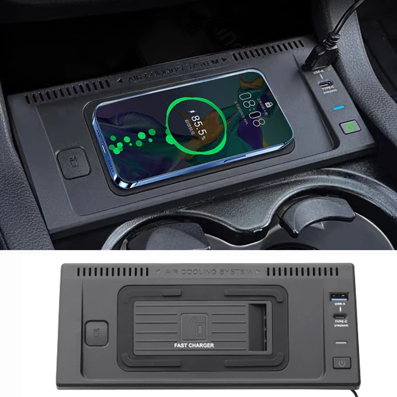 Cargador inalámbrico para teléfono móvil para Mercedes Benz W166 C292 X166 GLE GLS GL ML 2013-2019, cargador rápido de 15w con soporte de carga.