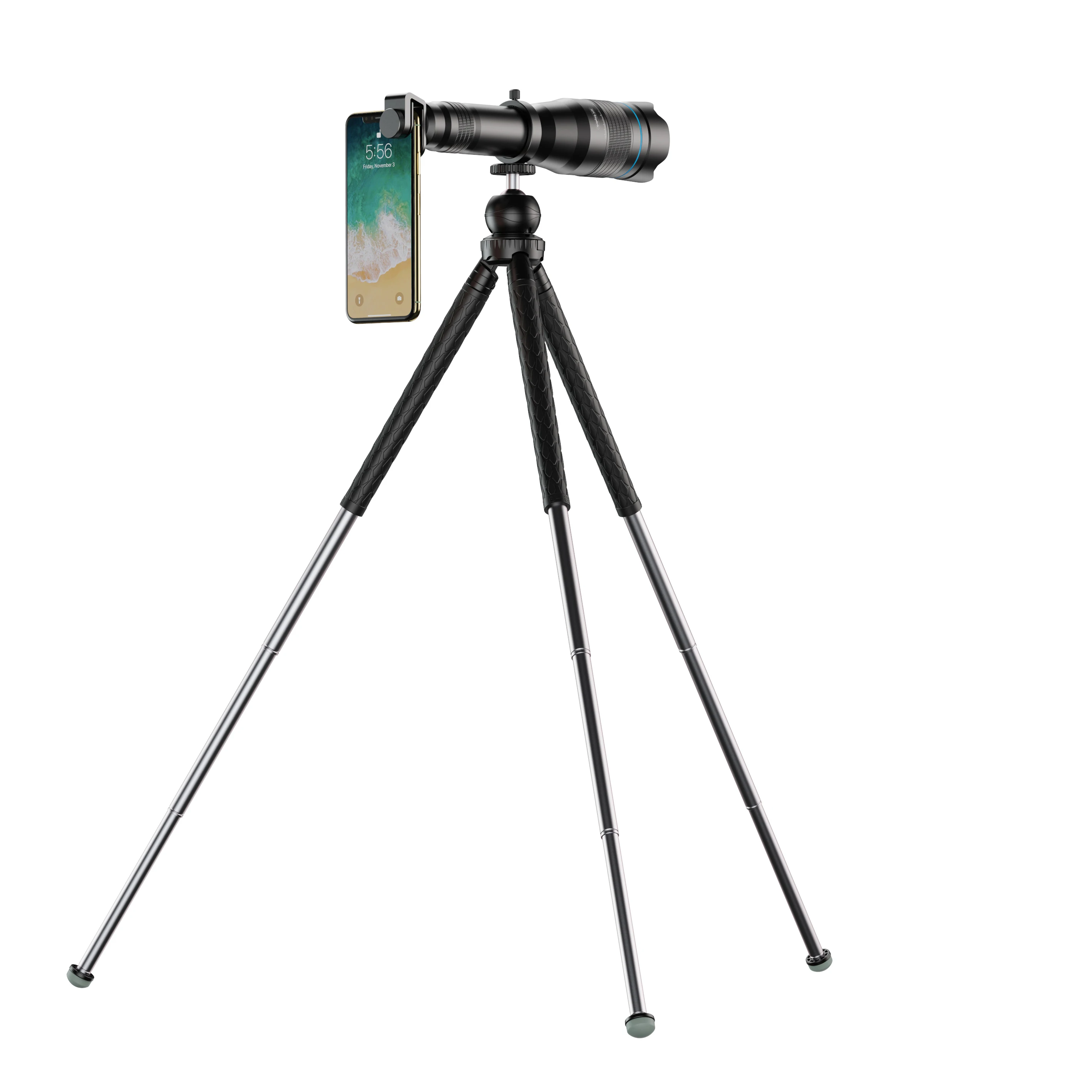

60X Telephoto Lenses Long Distance Vision Adjustable Zoom Lens For Mobile Phone With Metal Clip Tripod