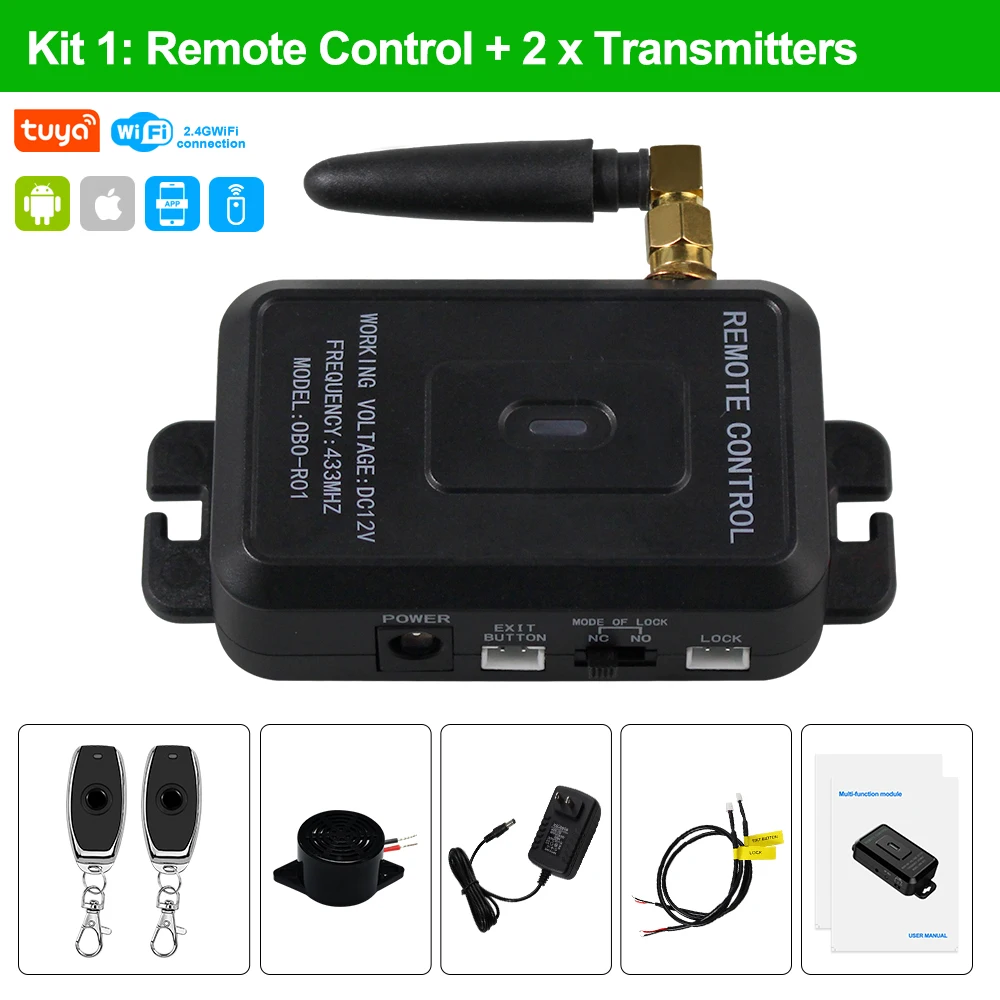 WiFi Tuya APP Door Access Control System Kit Wireless Remote Unlock Gate Door Opener, Home 180KG Electric Magnetic Strike Locks