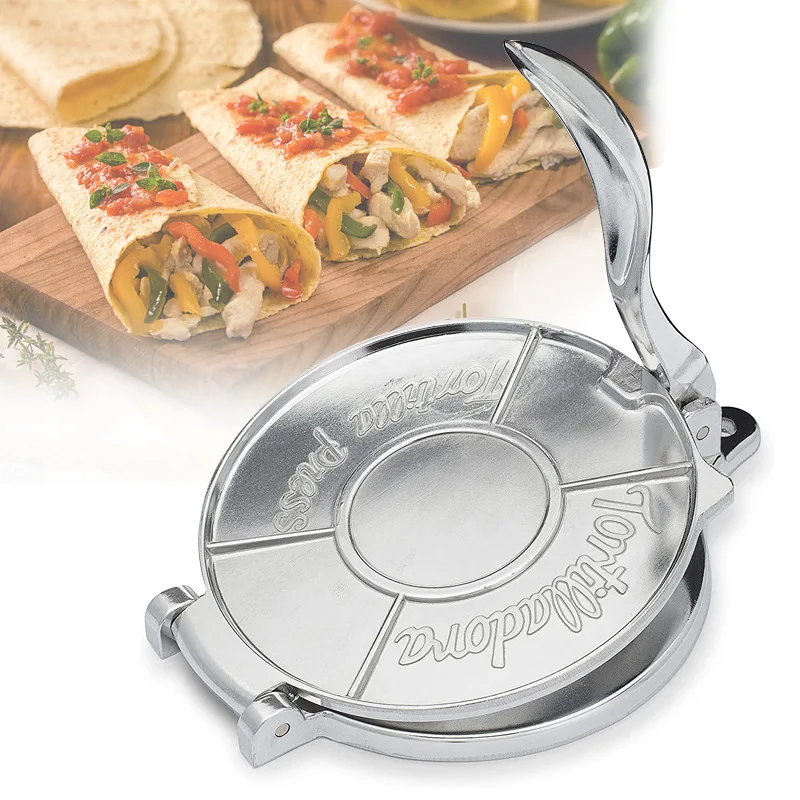 Tortilla Press 16/20cm DIY Tortilla Press Maker Aluminium Alloy Manual Corn Tortillas Dough Pressing Tools Kitchen Bakeware Cooking Accessories