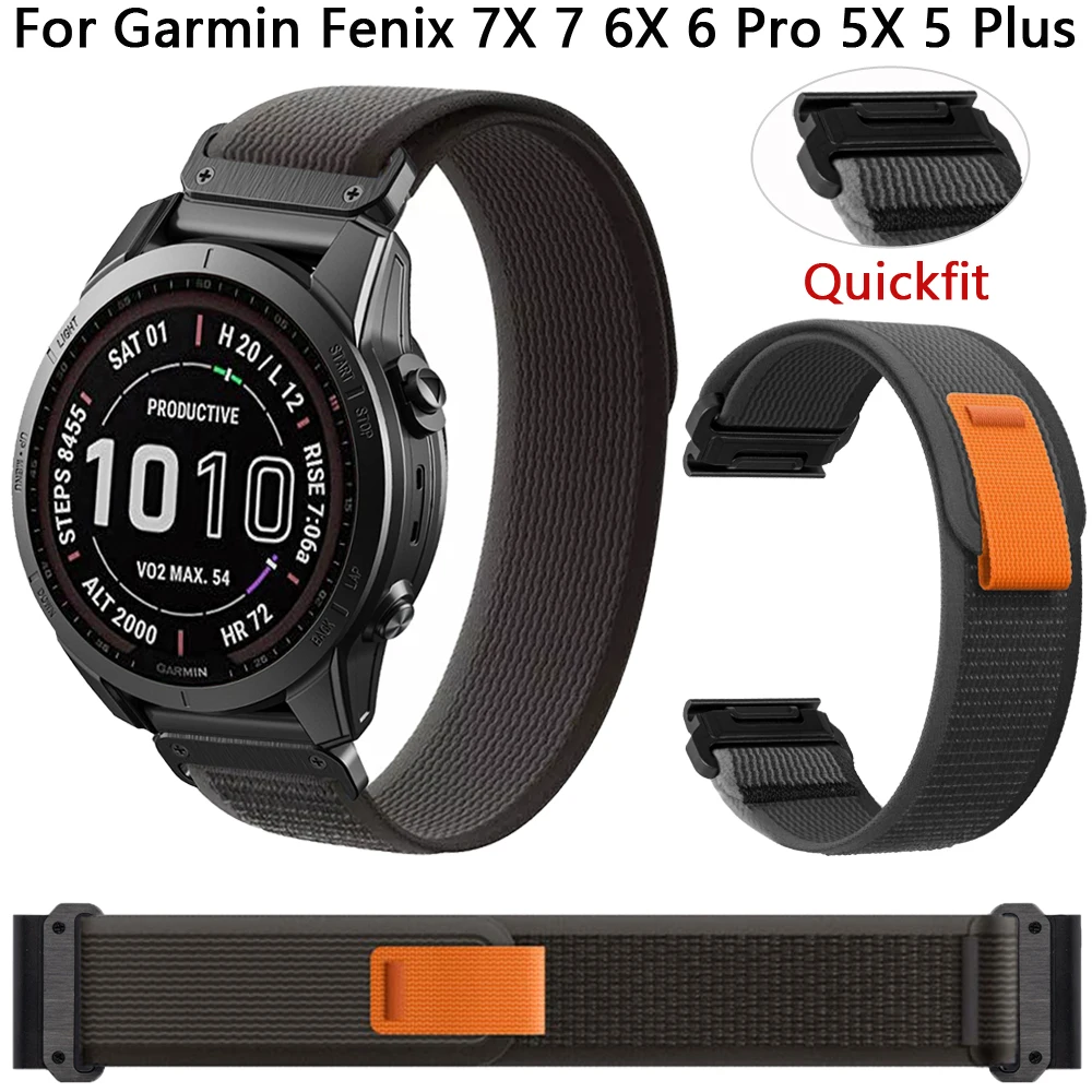 

Nylon Wristband Strap For Garmin Fenix 7X 7 6X 6 Pro 5X 5 Plus 3 HR 22 26mm Band Epix Pro Gen 2 Mk1 Mk2 Quickfit Bracelet Correa