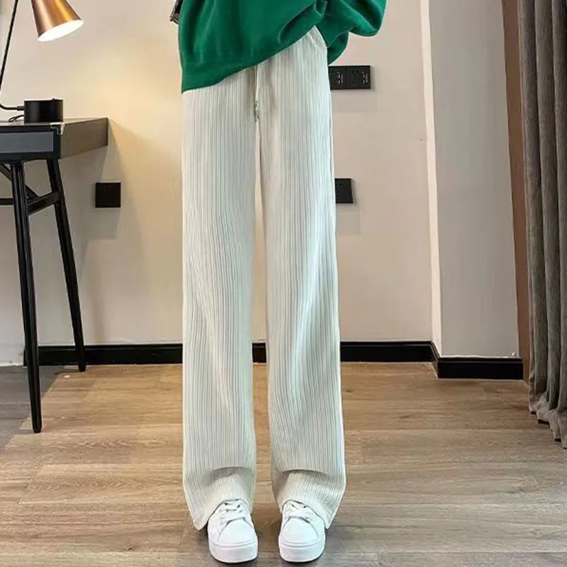Fashion Loose Elastic High Waist Spliced Bandage Korean Pants Female 2023 Autumn New Oversized Commute All-match Casual Pants