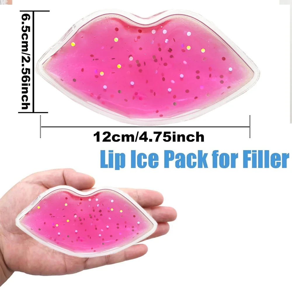 6 Packs Lip Gel Ice Packs Flexible Reusable Cooling Pad Cold Compress for Cosmetic Injuries Pain Relief Cold Use for Lip Surgery