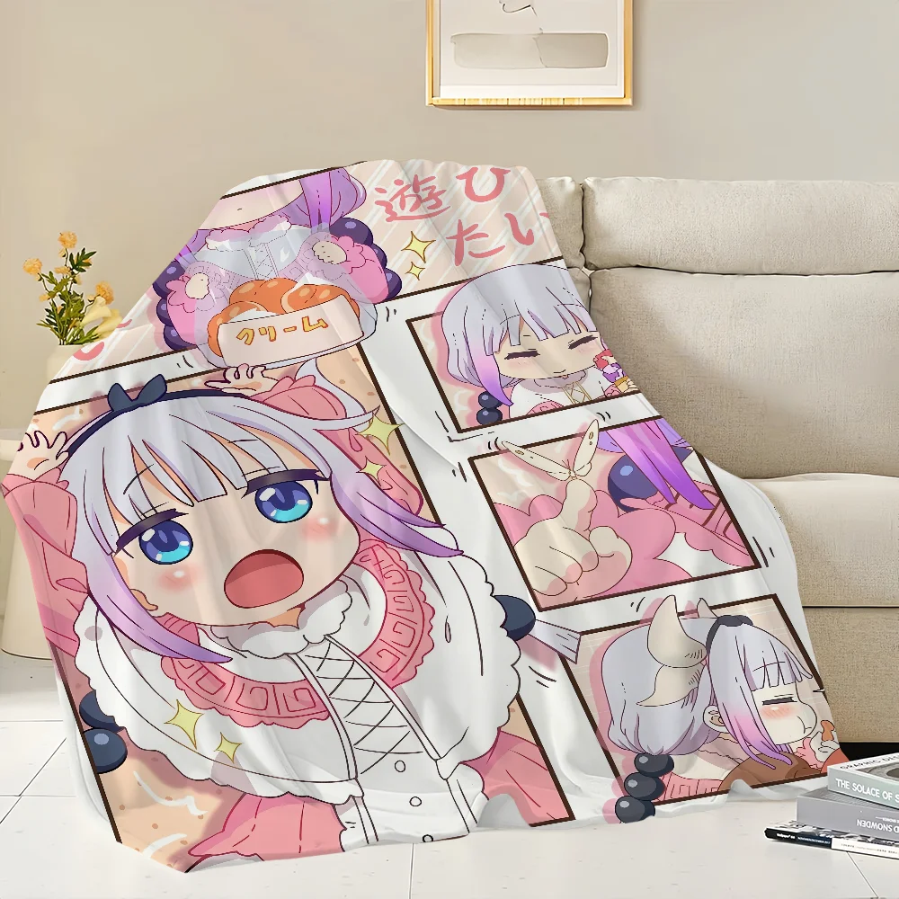 Flannel warm comfort  Dragon soft plush blanket k-Kobayashis Maid for sofa living Miss anime room office bedroom travel gift 4