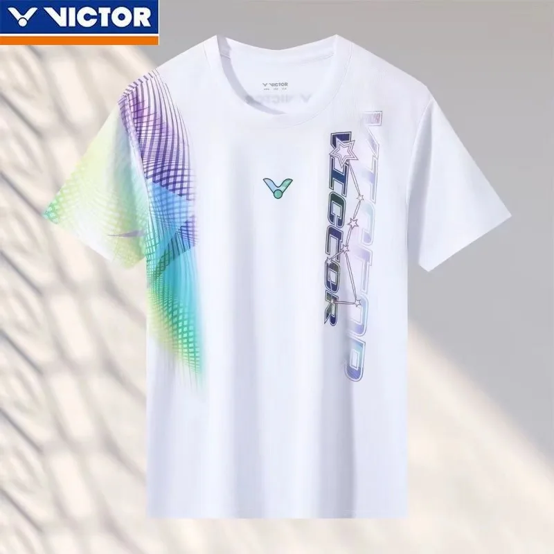 Victor Badminton Competition Training Summer Sports Short Sleeves Quick-Drying Breathable Men's Women's Badminton Uniforms