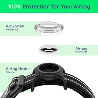 Waterproof Air Tag Dog Collar with AirTag Holder, Reflective Soft Padded & Safety Buckle, AirTag Pet Collar Adjustable for Dogs 2