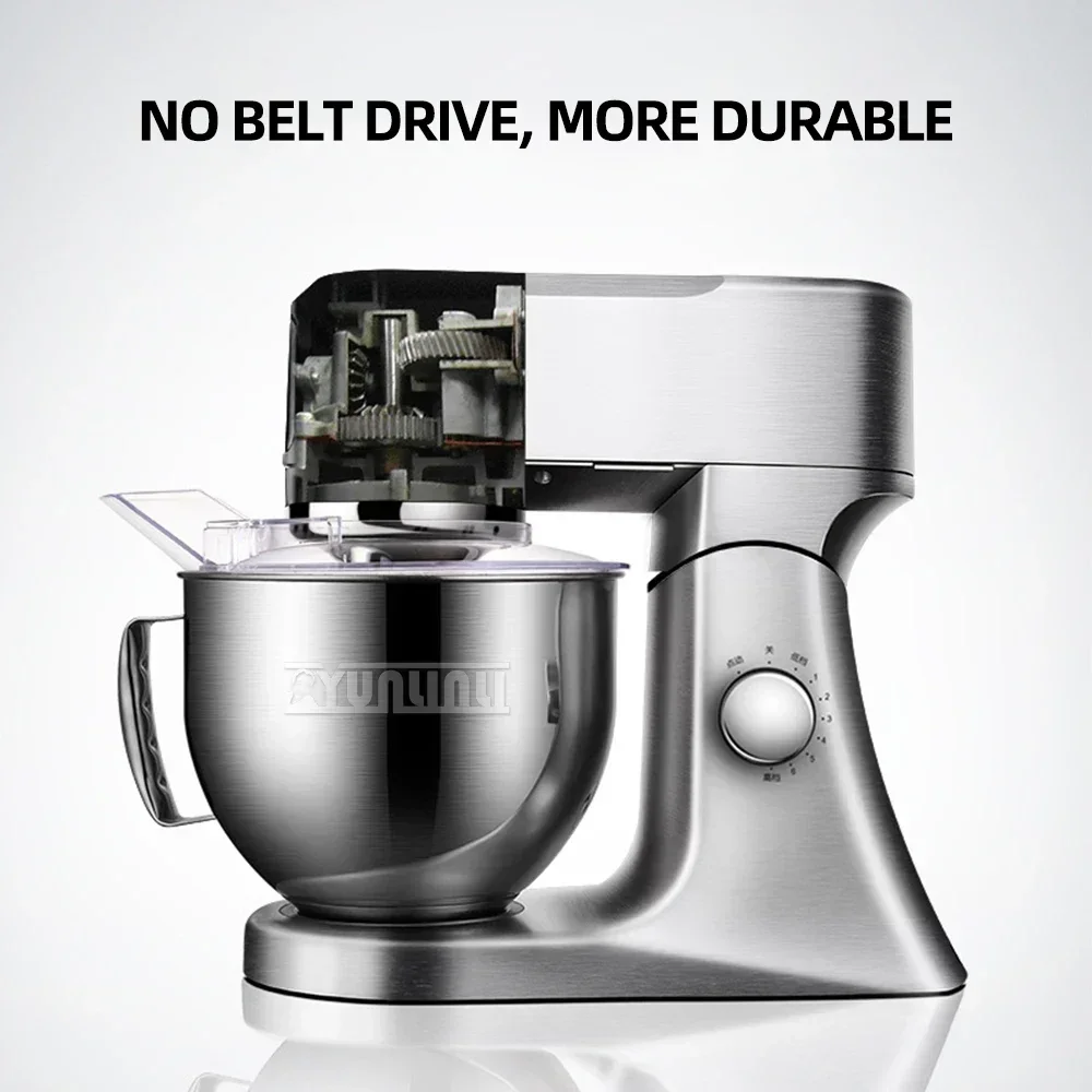 5L Professional Kitchen Cream Blender Egg Beater Stainless Steel Chef Machine Electric Stand Food Mixer 5