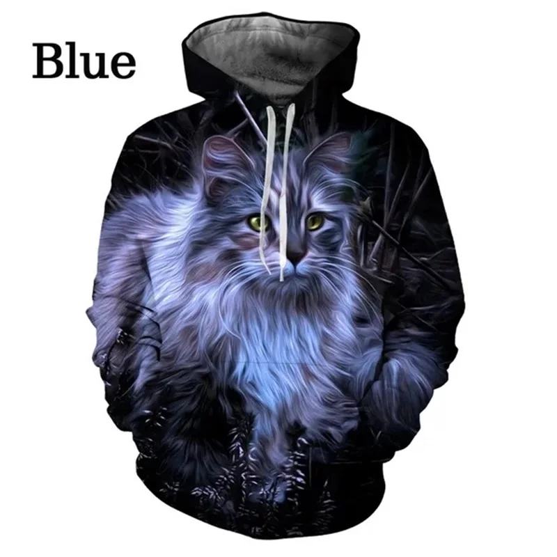 thumbnail image 1 of Sudadera con capucha con estampado 3D de lindos gatos para hombres y mujeres, sudaderas con capucha divertidas con gatos, sudaderas casuales, ropa de calle, 1 of 5