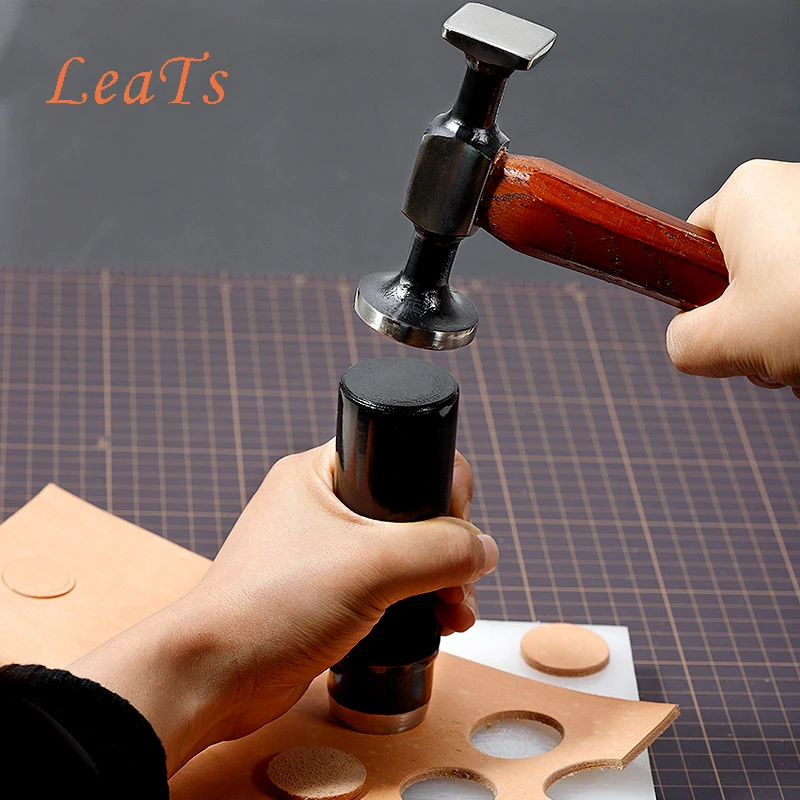 Leather Mallet Hammer Cobbler Hammer Carbon Steel Double Head Smooth Chasing Professional Leather Maul Tools