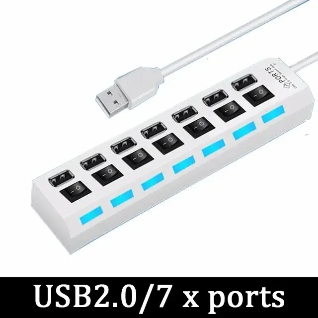 عالية السرعة Usb Hub 2.0 محول المتوسع متعدد Usb الفاصل متعددة موسع Led التبديل مصباح للكمبيوتر المحمول 4 منافذ 7 منافذ