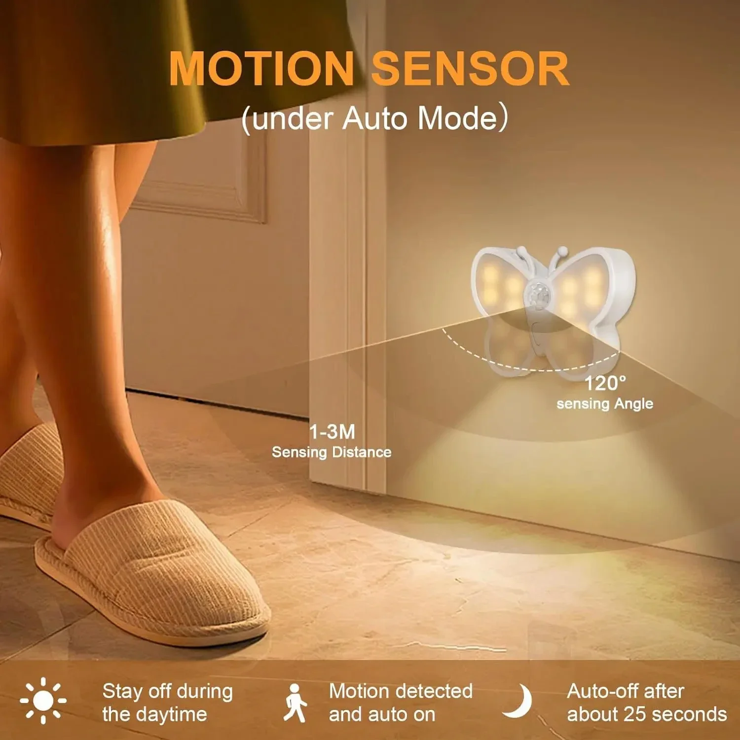 LED Night Light with Motion Sensor and Adjustable Brightness