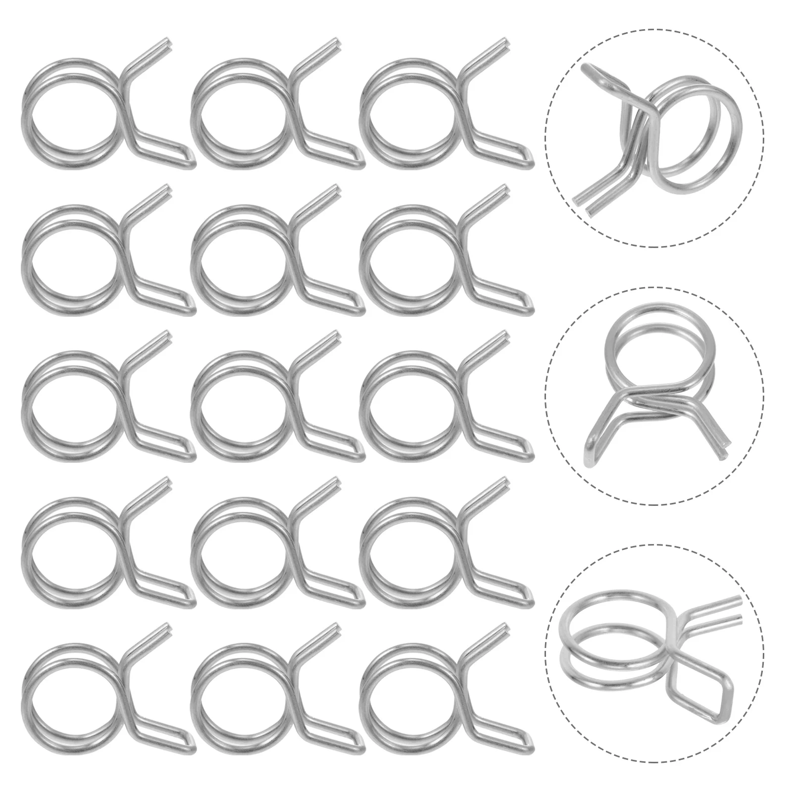 

200 Pcs Hose Double Clamps Garden Securing Connecting Clips Irrigation Accessories Water Pipe Spring