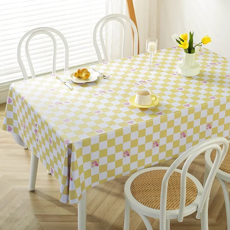 

PVC tablecloth waterproof oil-proof INS breeze small fresh student desk picnic place spread tea table mat green
